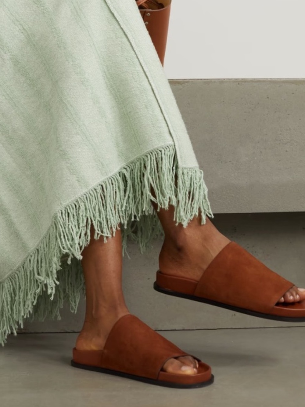 A.EMERY Luca  Brown Leather Slide Sandals -
